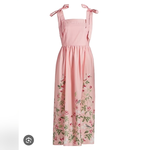 Joie Dresses & Skirts - Joie Pink Floral Stretch Cotton Midi-Dress Size XL